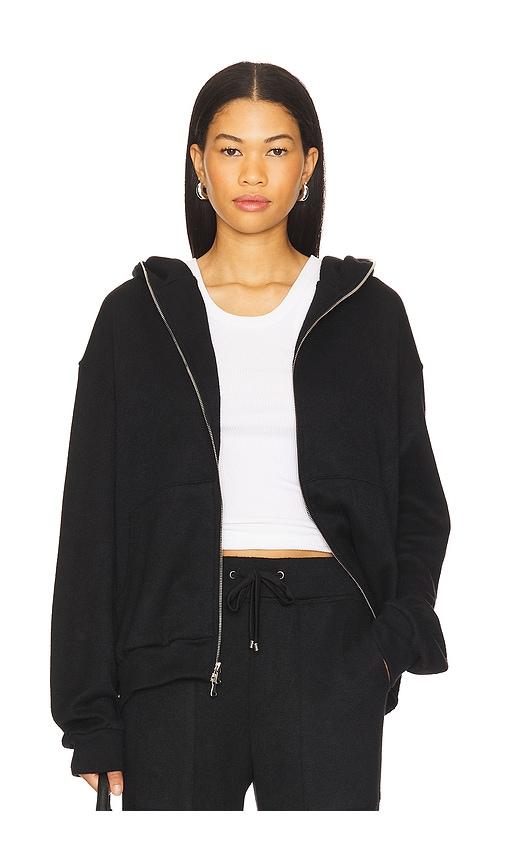heroine sport plush hoodie in black.