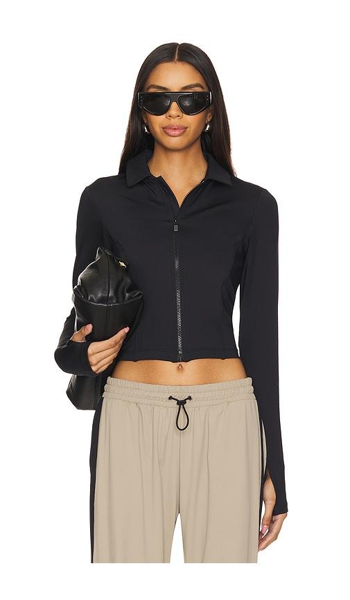 heroine sport x mona kattan lina jacket in black.