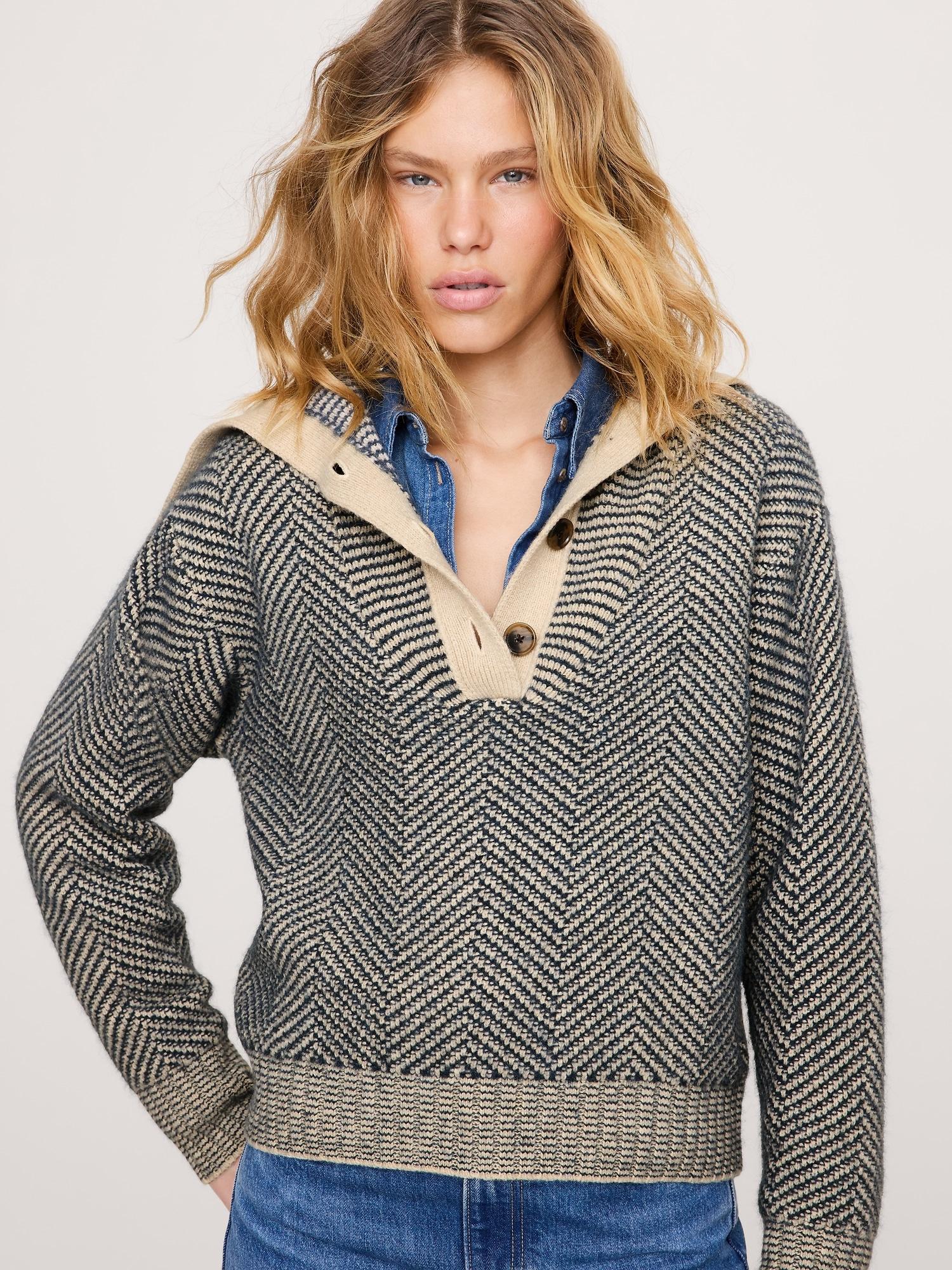 herringbone jacquard sailor sweater