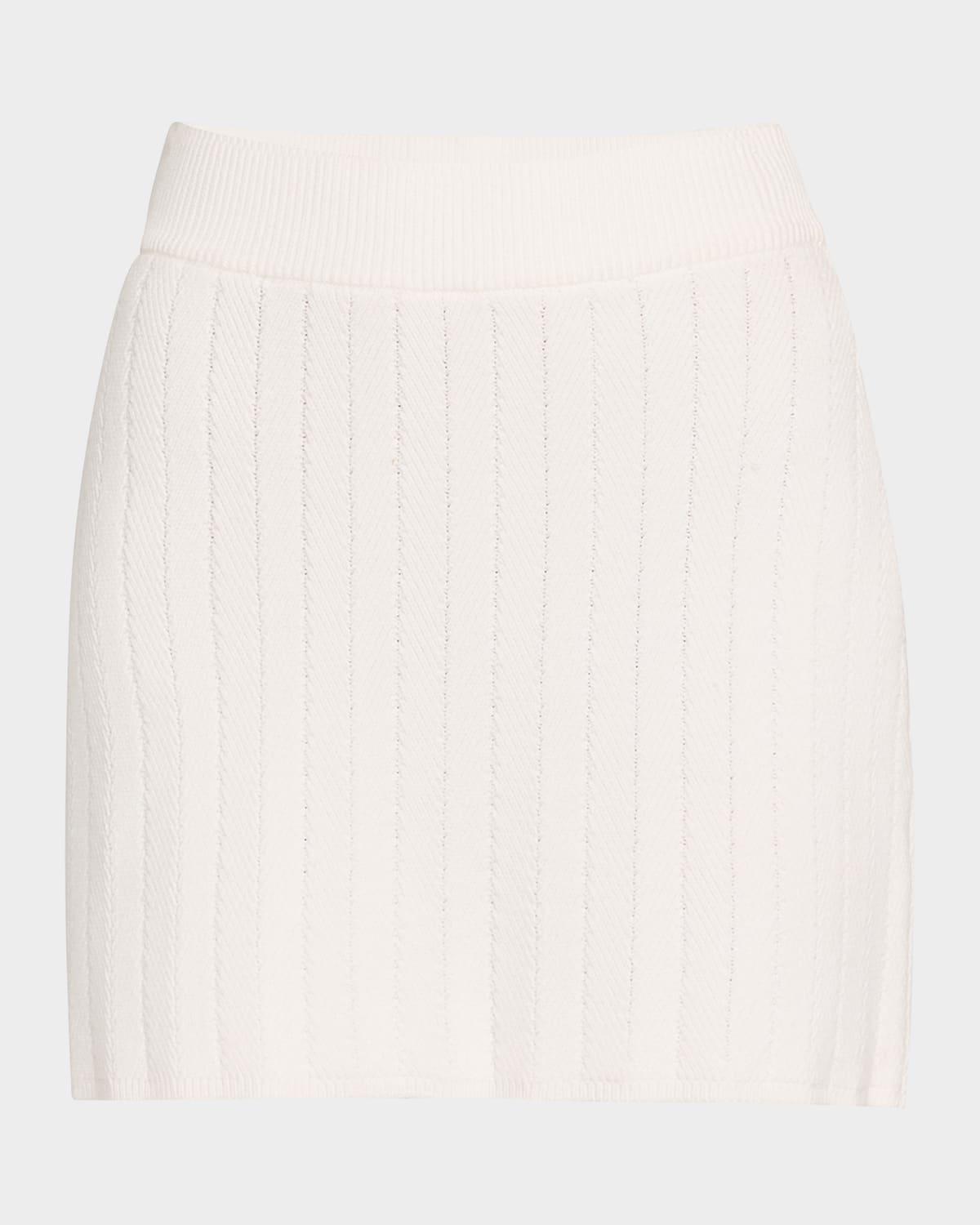 herringbone straight mini skirt