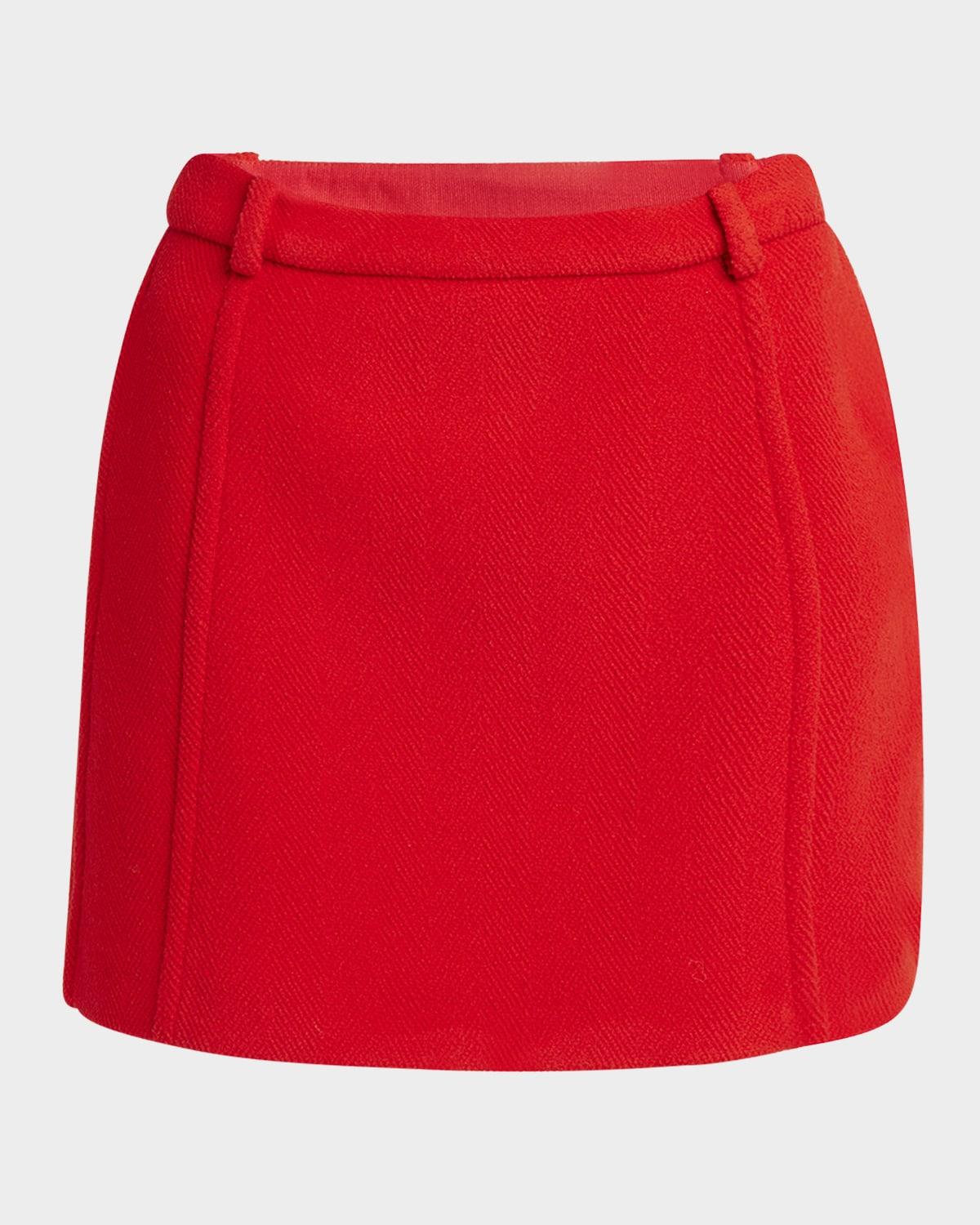 herringbone tailored mini skirt