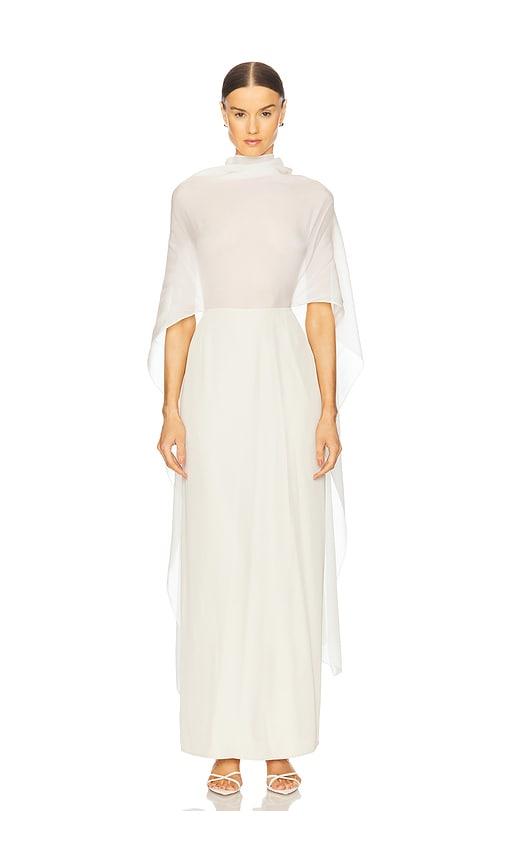 herskind pico dress in ivory.