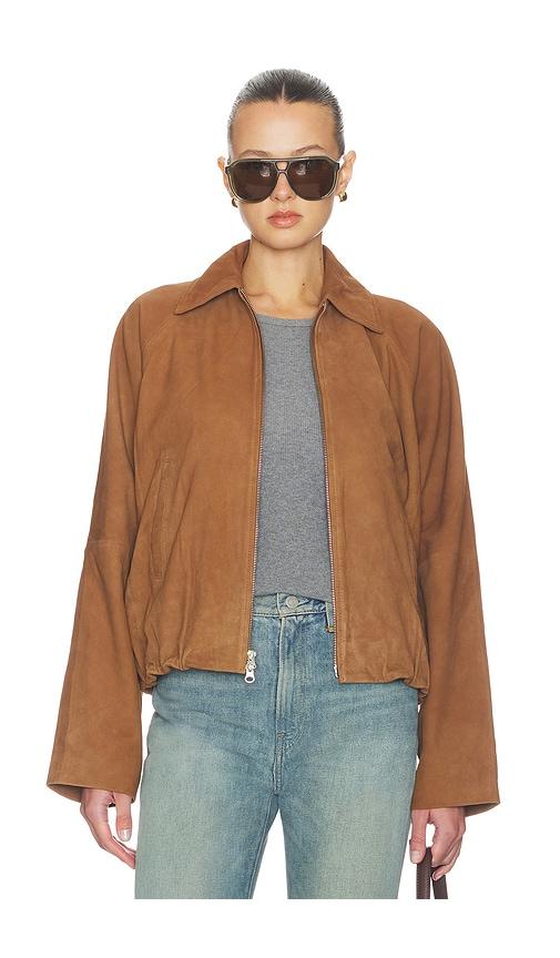 herskind ray suede jacket in brown.