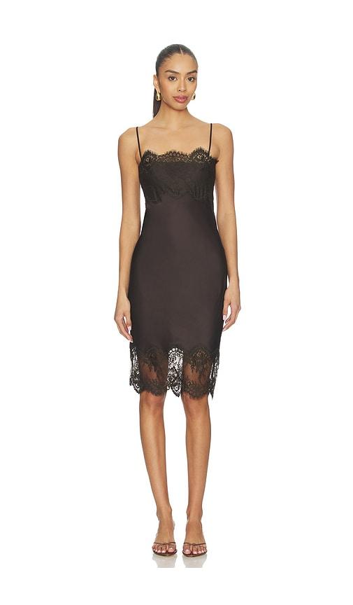 herskind x revolve linus dress in chocolate.