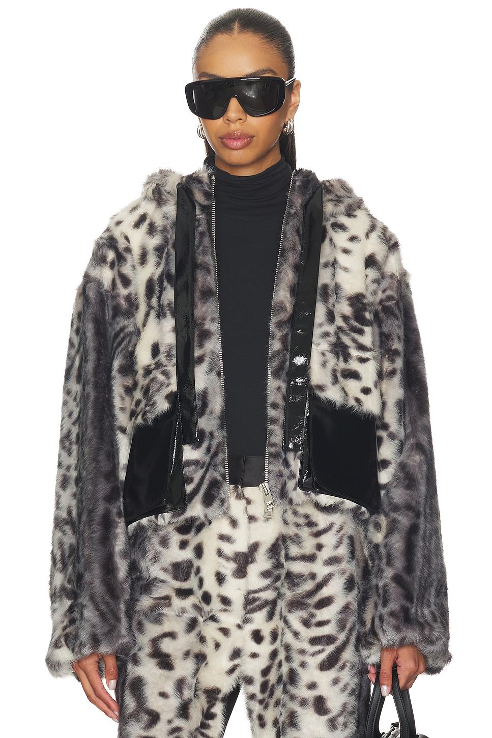 hesse faux fur leopard jacket