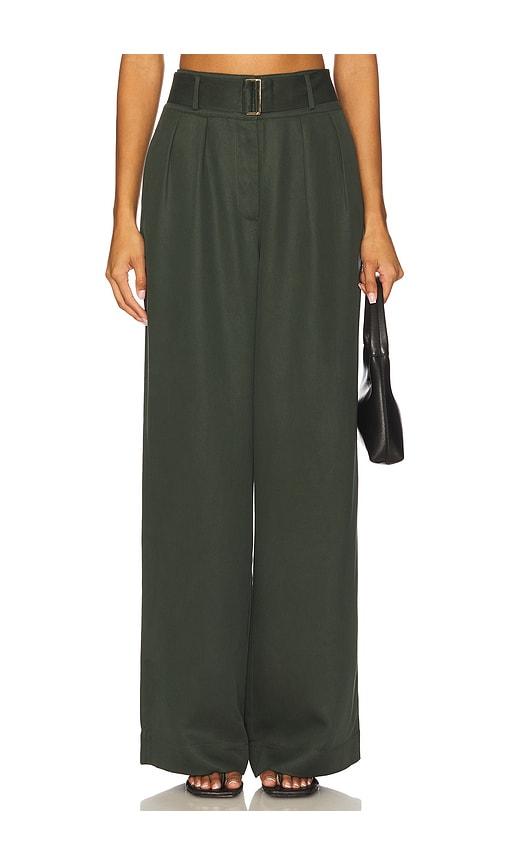 hevron alina pant in dark green.