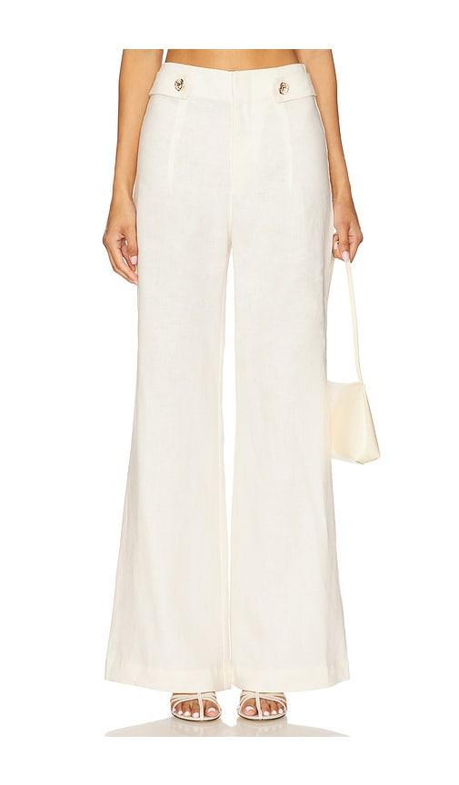 hevron carlin pant in ivory.