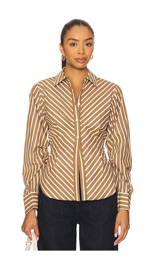 hevron drexel shirt in cognac.