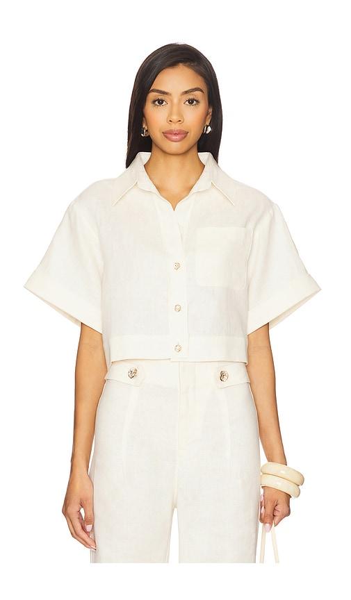 hevron ellison top in ivory.