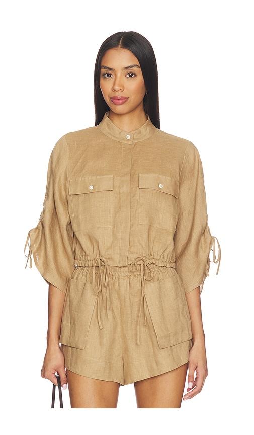 hevron eva top in beige.