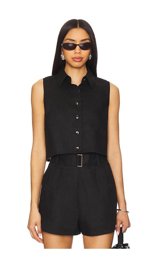 hevron katja top in black.