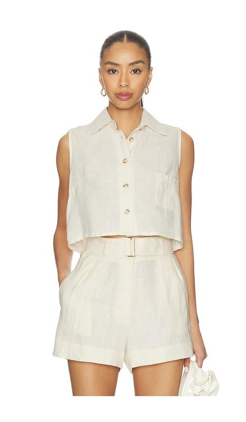 hevron katja top in ivory.