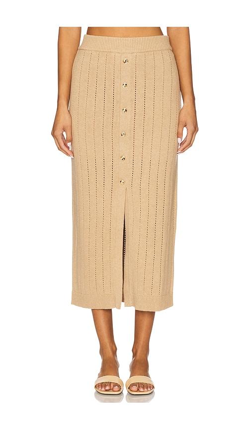 hevron mia skirt in tan.