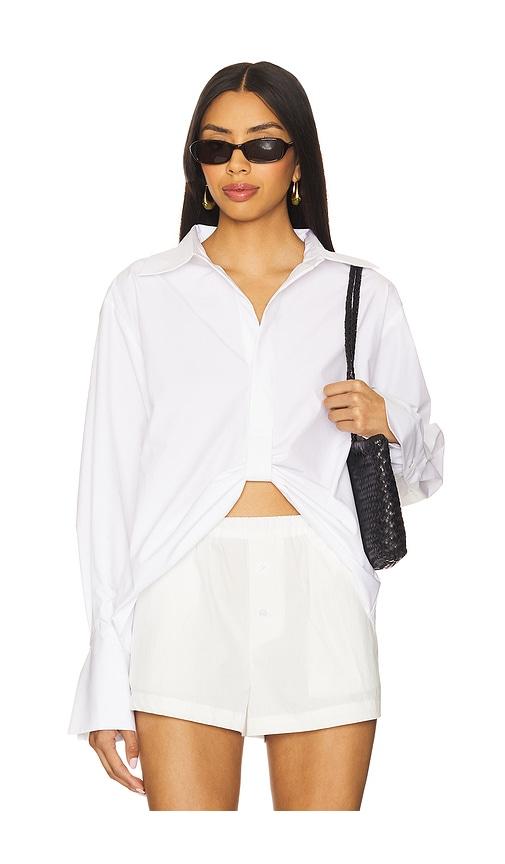 hevron paola top in white.