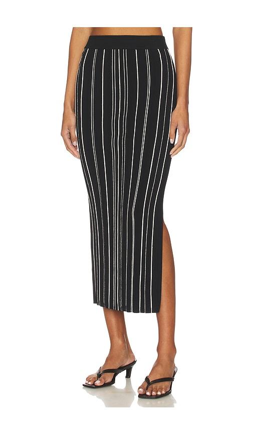 hevron peony skirt in black,white.