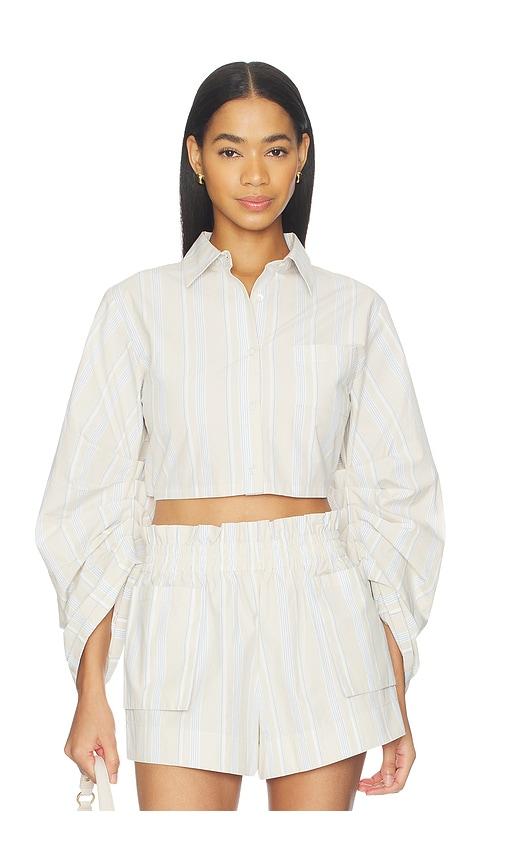 hevron raquel top in beige.