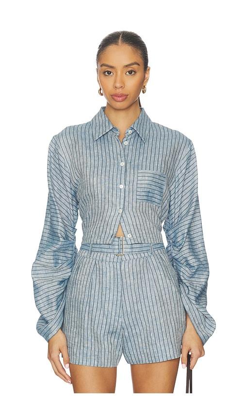 hevron raquel top in blue.