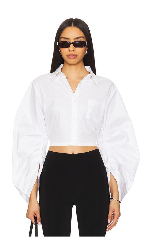 hevron raquel top in white.