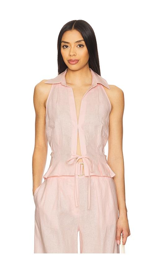 hevron sloan vest in blush.