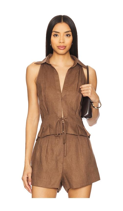 hevron sloan vest in brown.