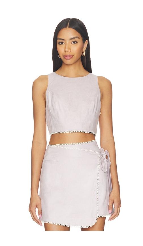 hevron terrel top in lavender.