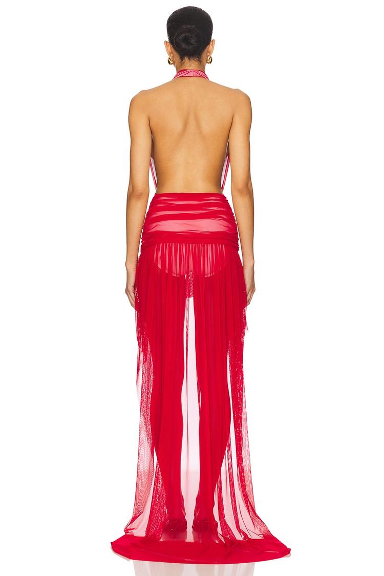 hi low halter dress