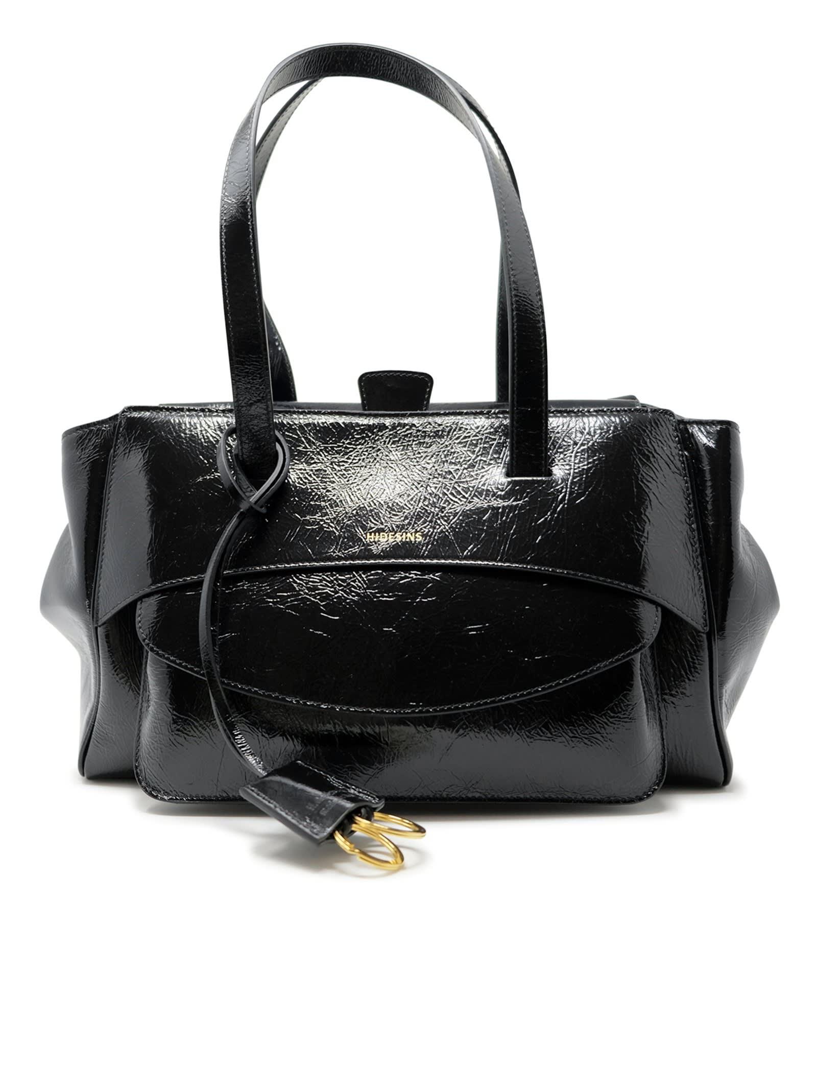 hidesins bs21el5354 basset elisir liquorice leather handbag