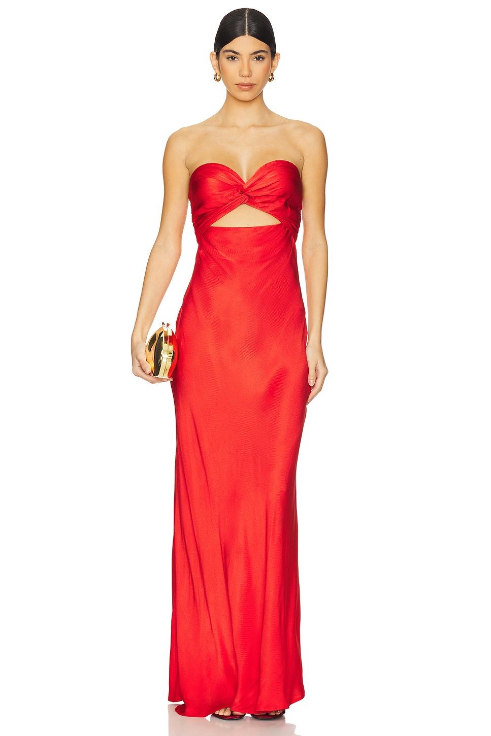 hierro strapless midi dress
