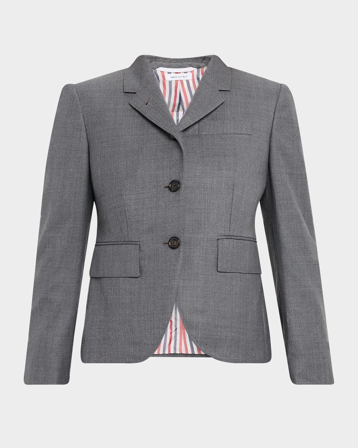 high-armhole single-breasted twill sport coat