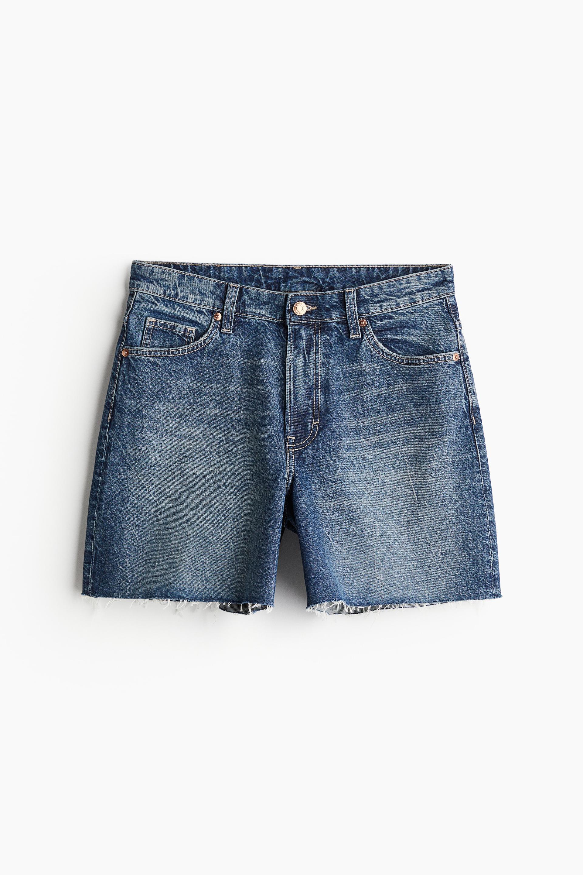 high bermuda denim shorts