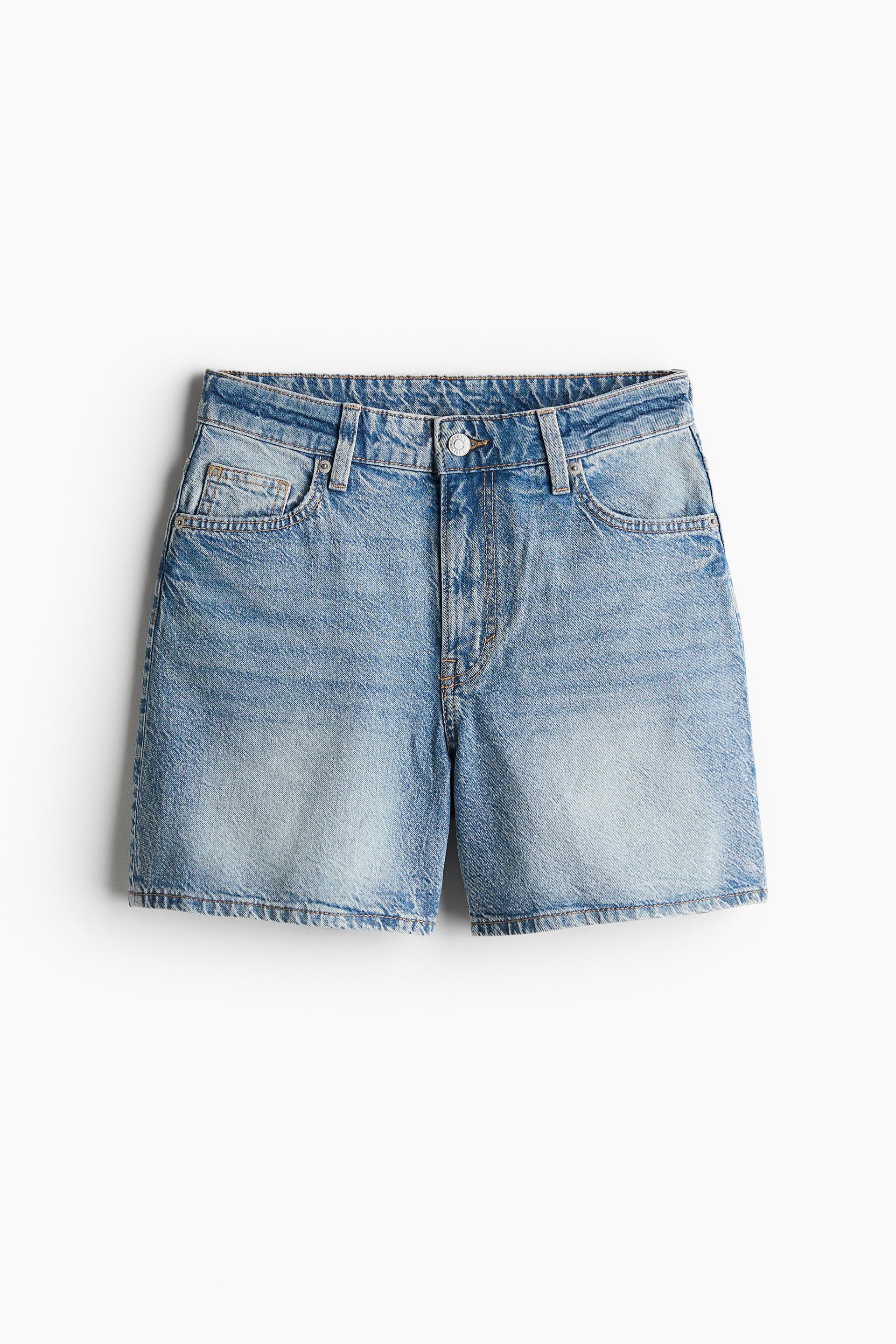 high bermuda denim shorts