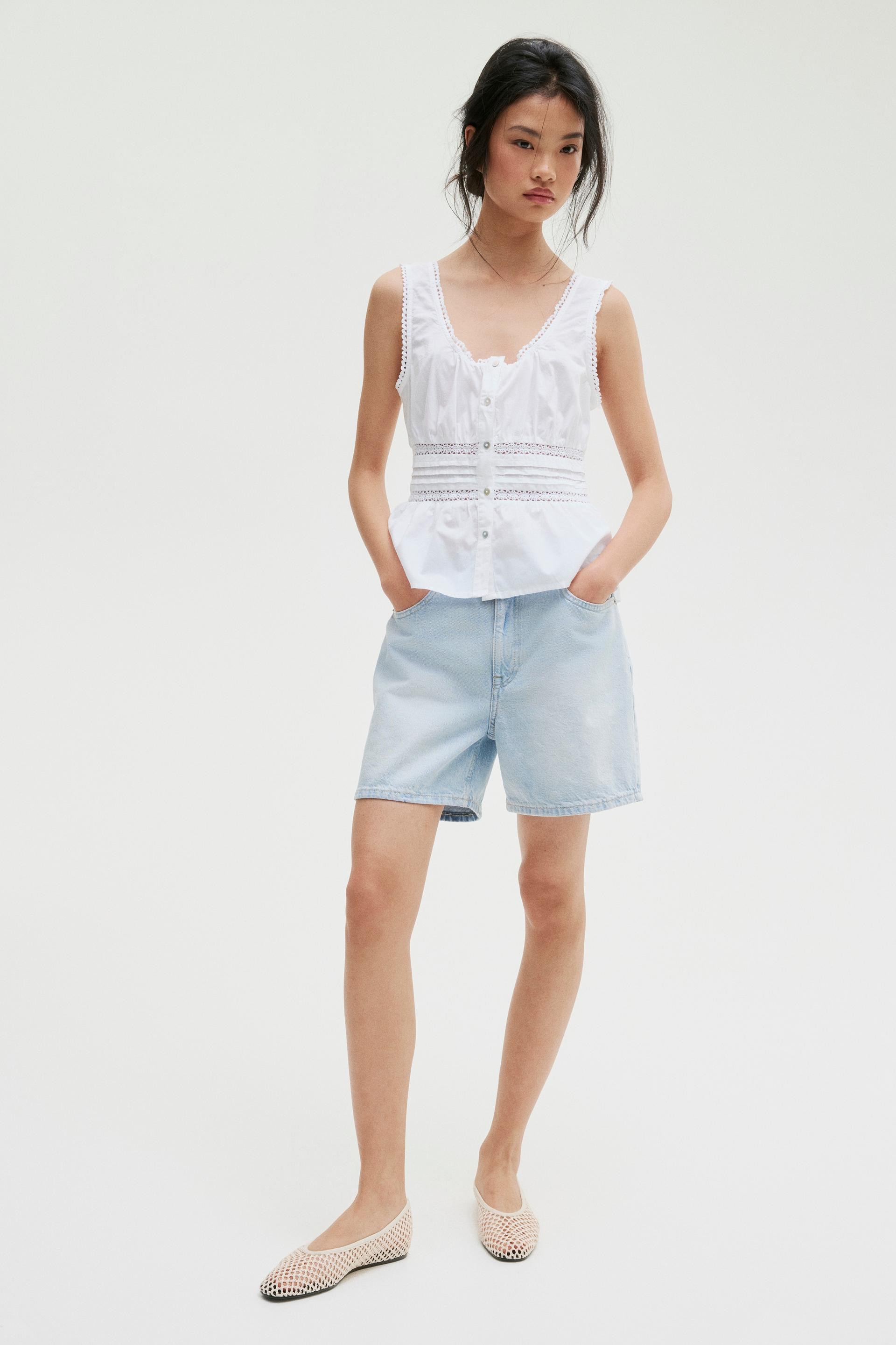 high denim shorts