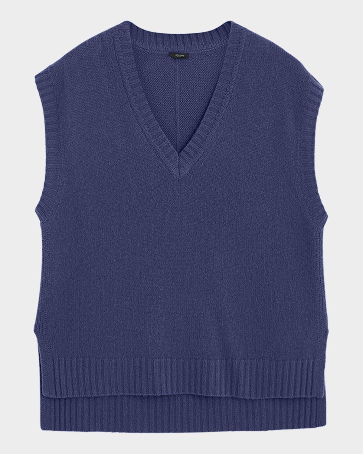high-low cashmere knit vest