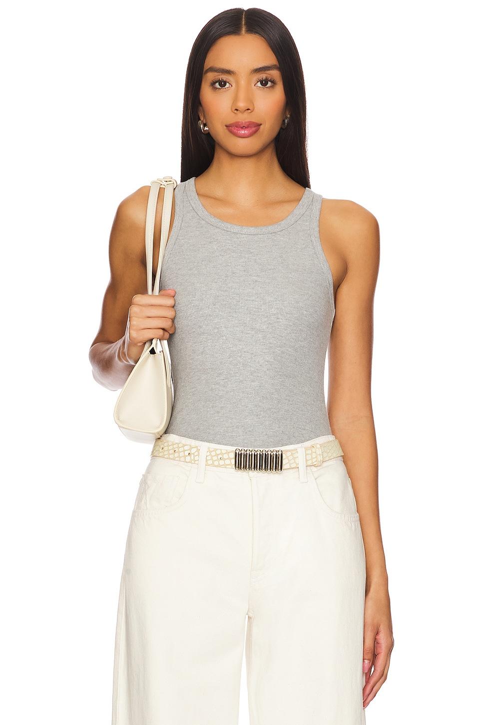 high neck fitted tank top