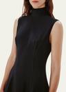 high-neck flared dress