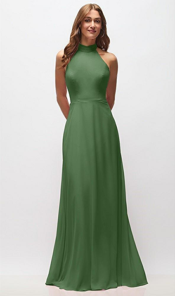high neck halter backless maxi dress
