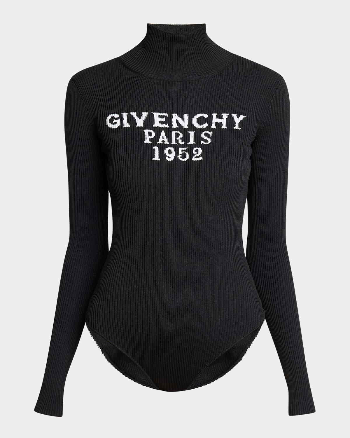 high-neck logo-print bodysuit