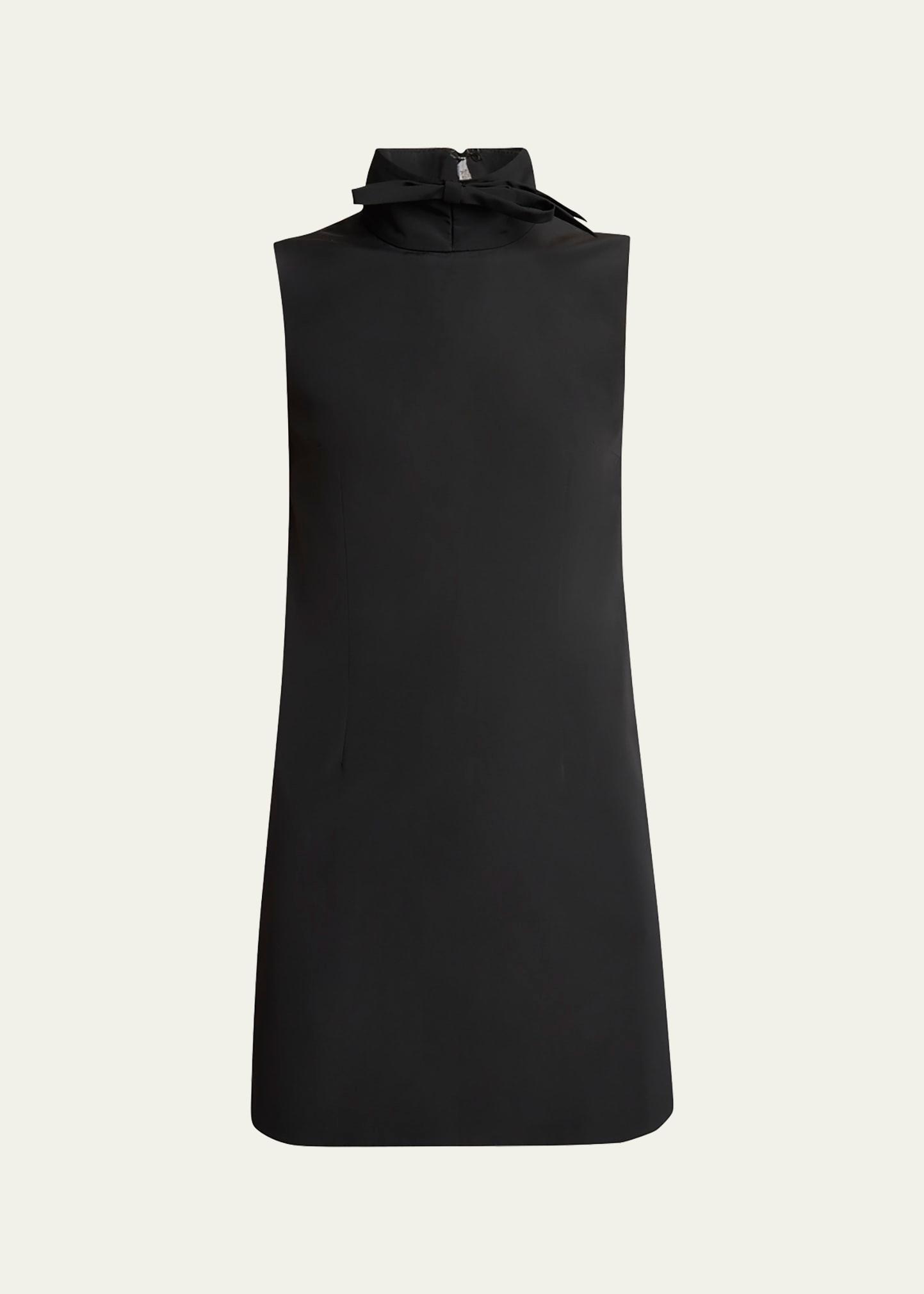 high neck mini dress