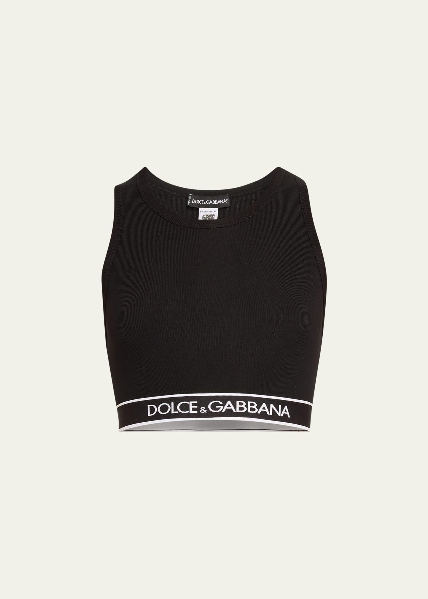 high-neck ribbed cotton bra top