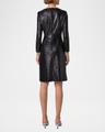 high-neck sequin jersey long-sleeve dress