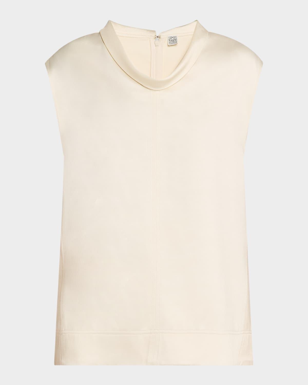 high-neck sleeveless top