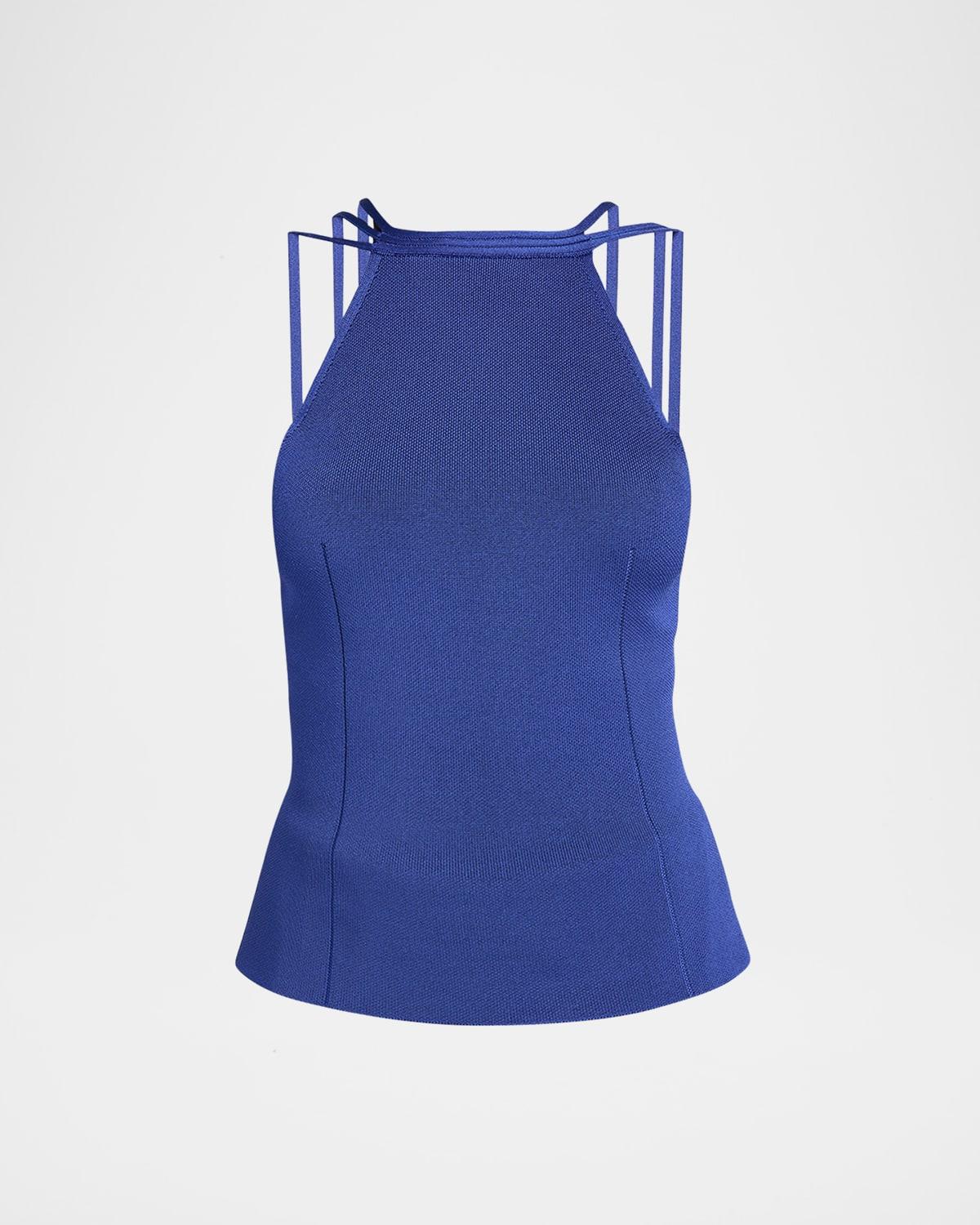 high-neck strappy tank top