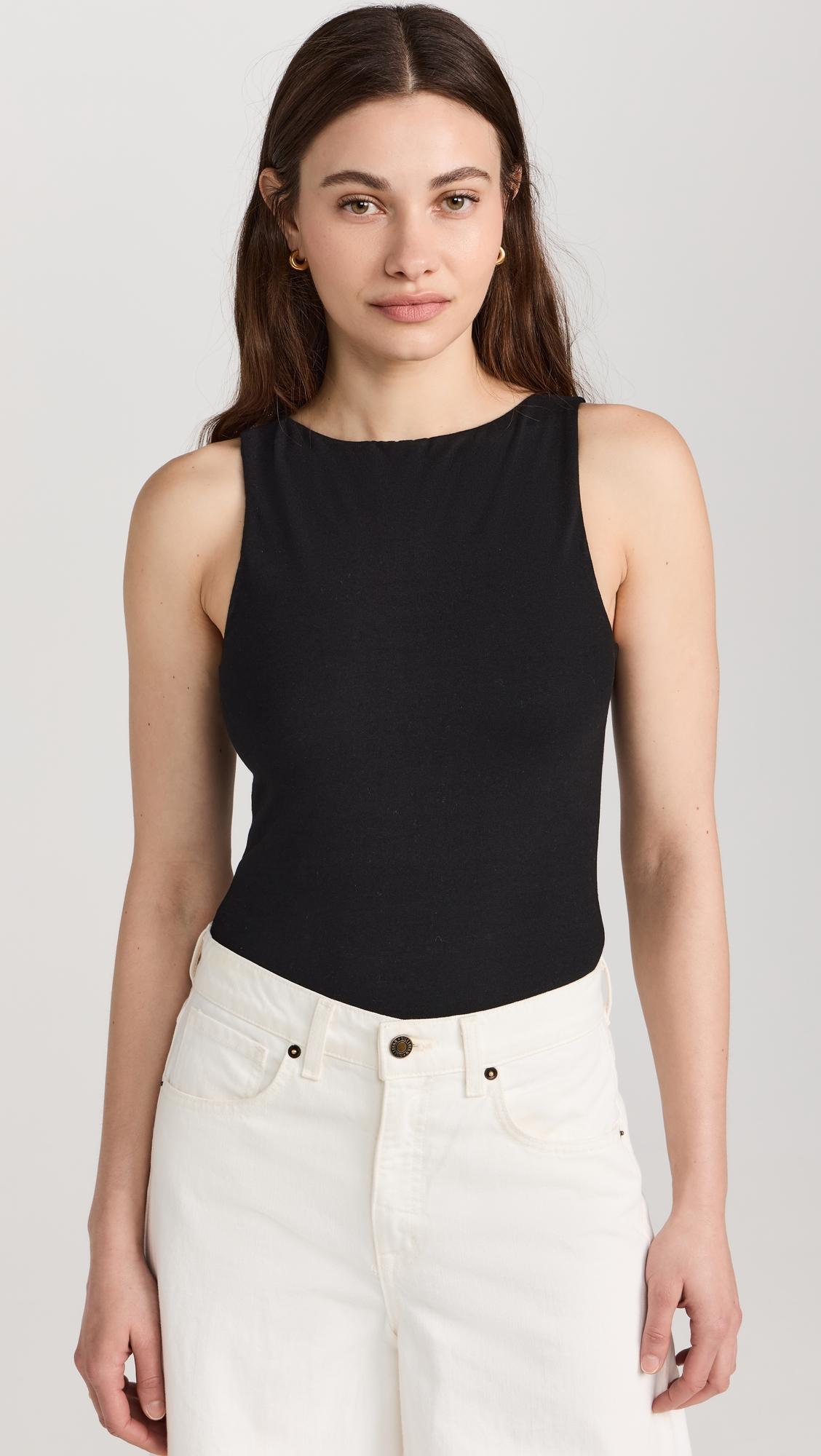 high neck tank thong bodysuit