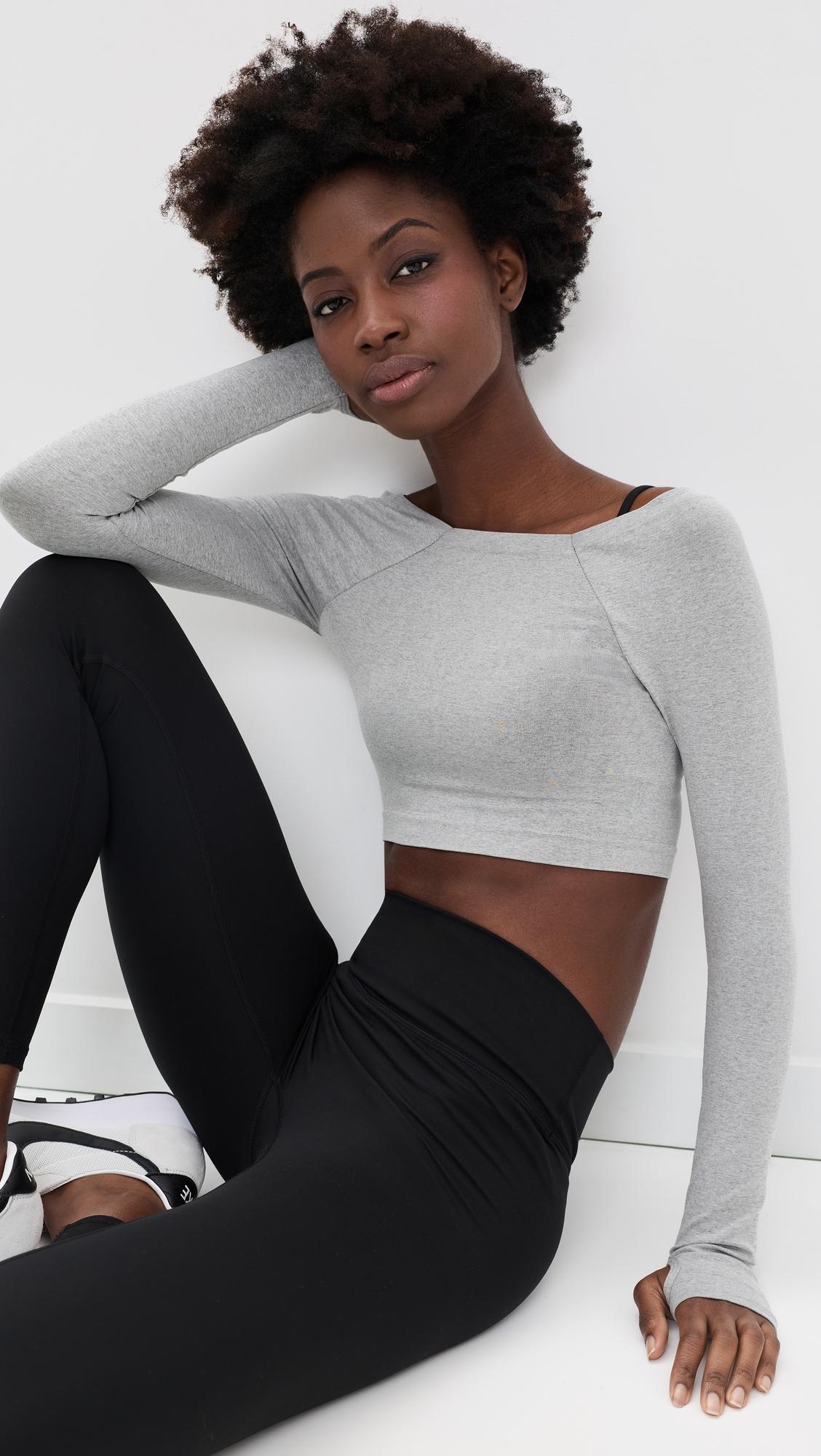 high plank off the shoulder layer top