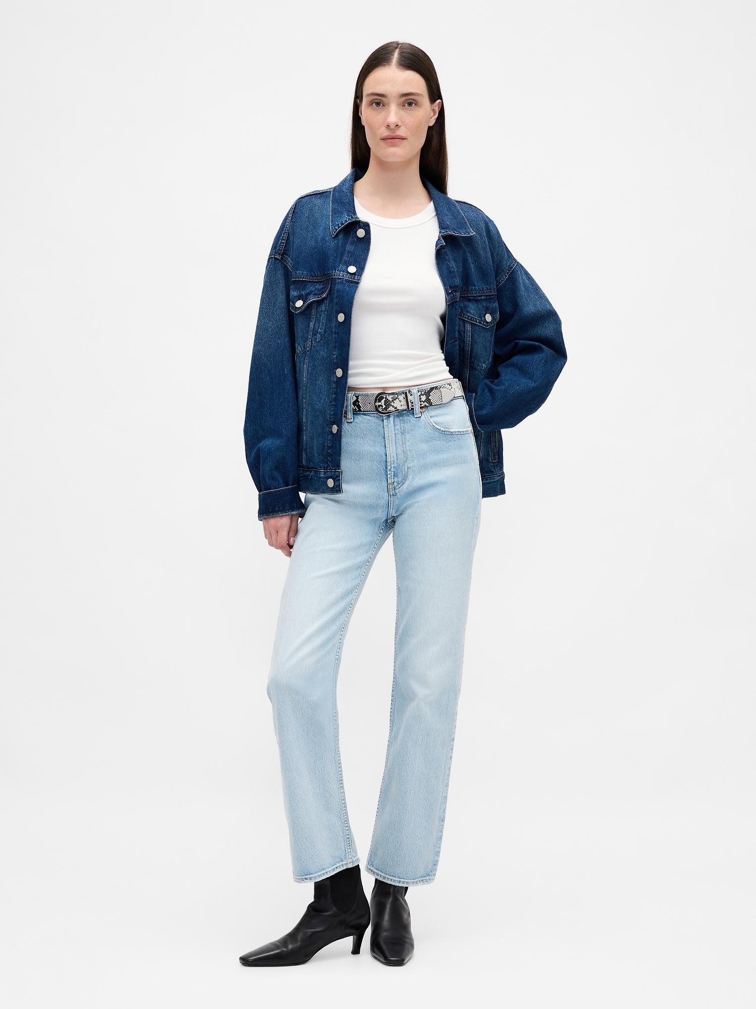 high rise ’90s straight crop jeans