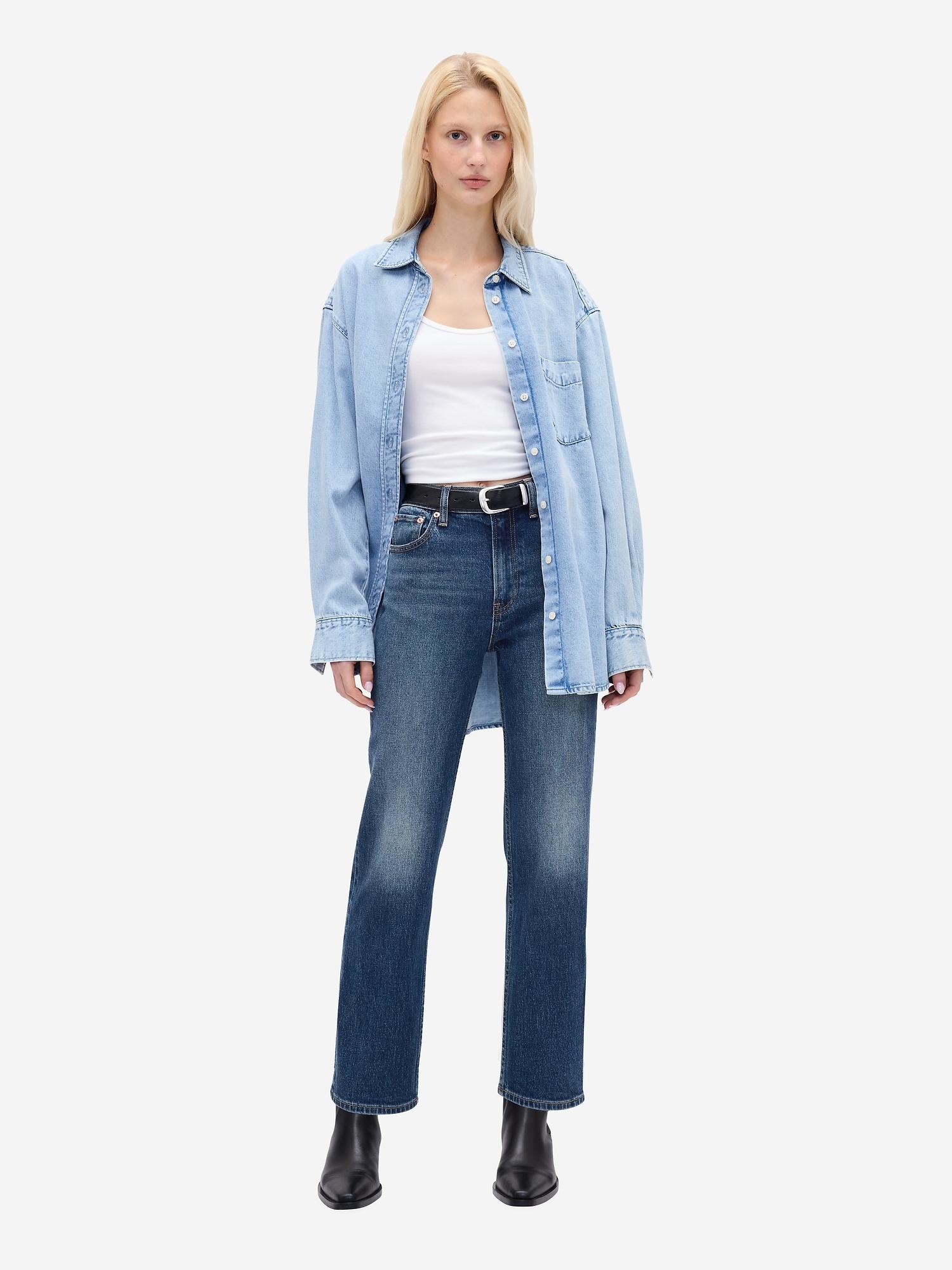 high rise ’90s straight crop jeans