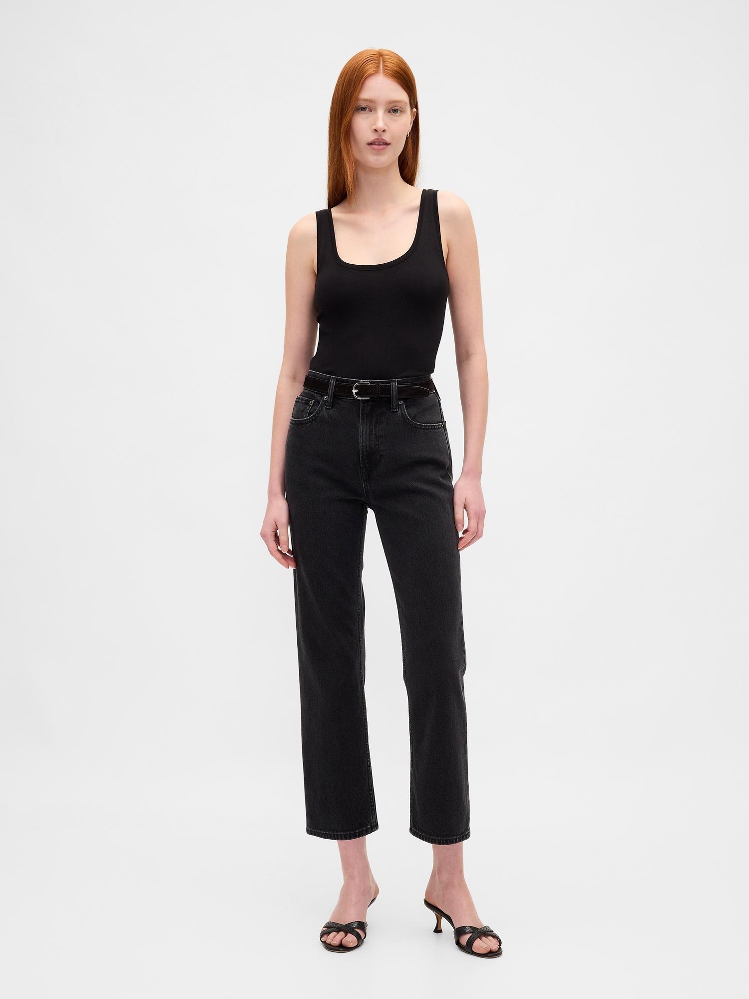 high rise ’90s straight crop jeans