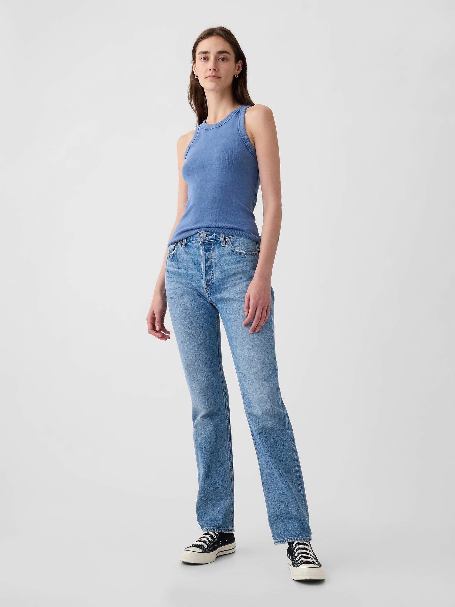 high rise ’90s straight jeans