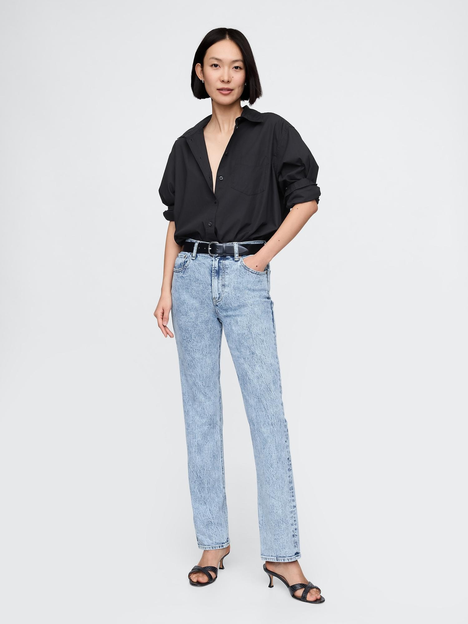 high rise ’90s straight jeans