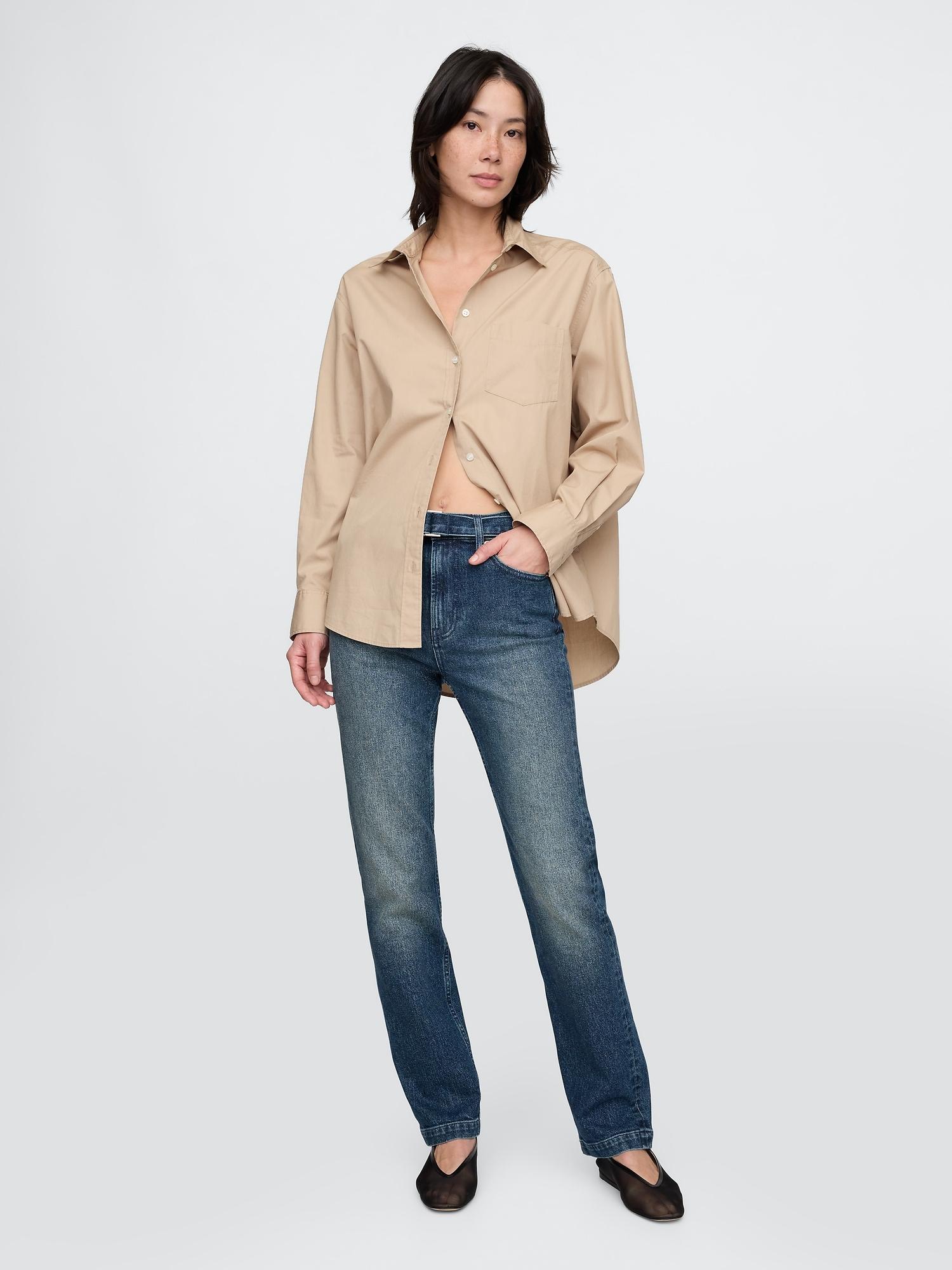 high rise ’90s straight jeans